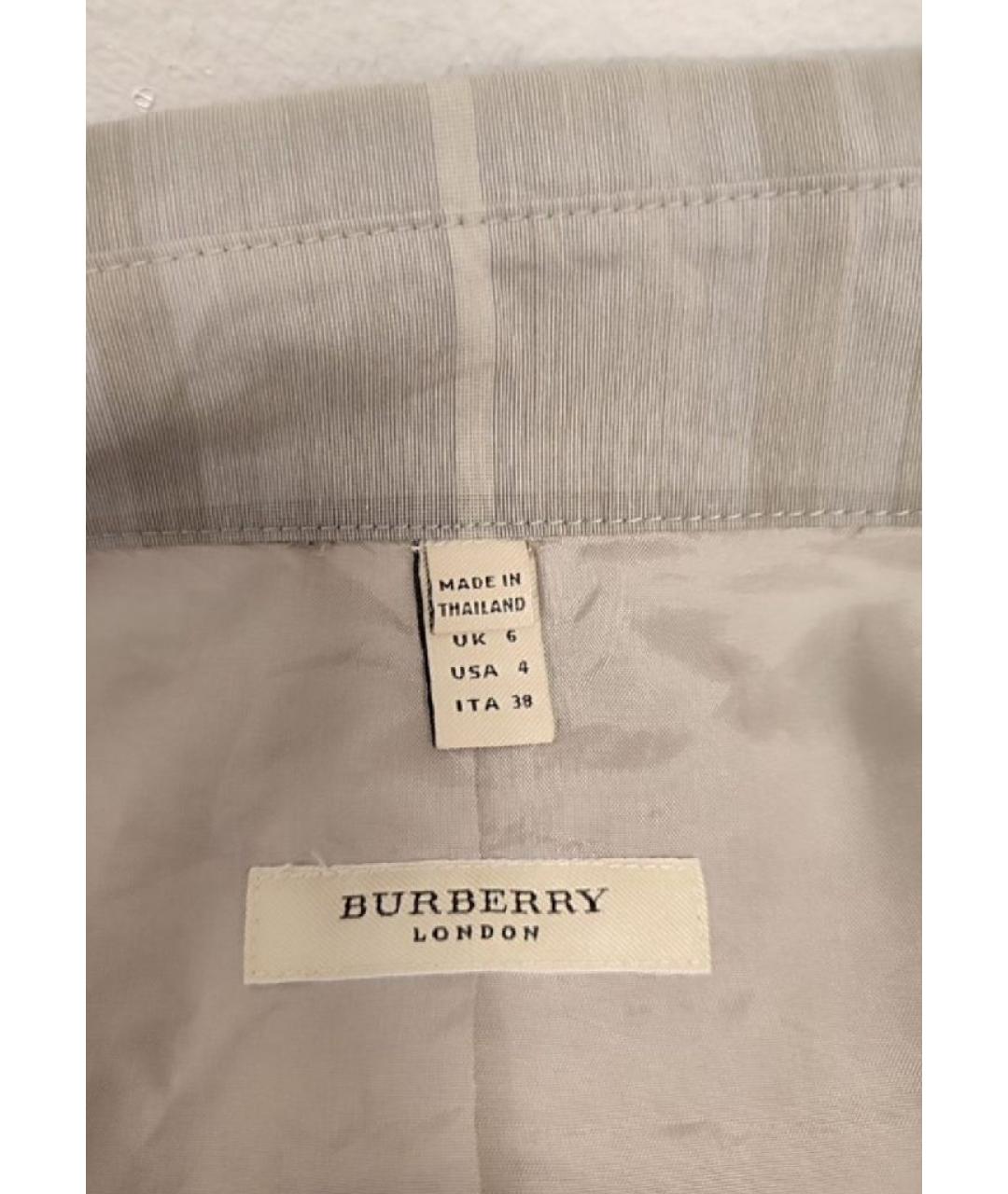 BURBERRY Серое хлопковое повседневное платье, фото 3