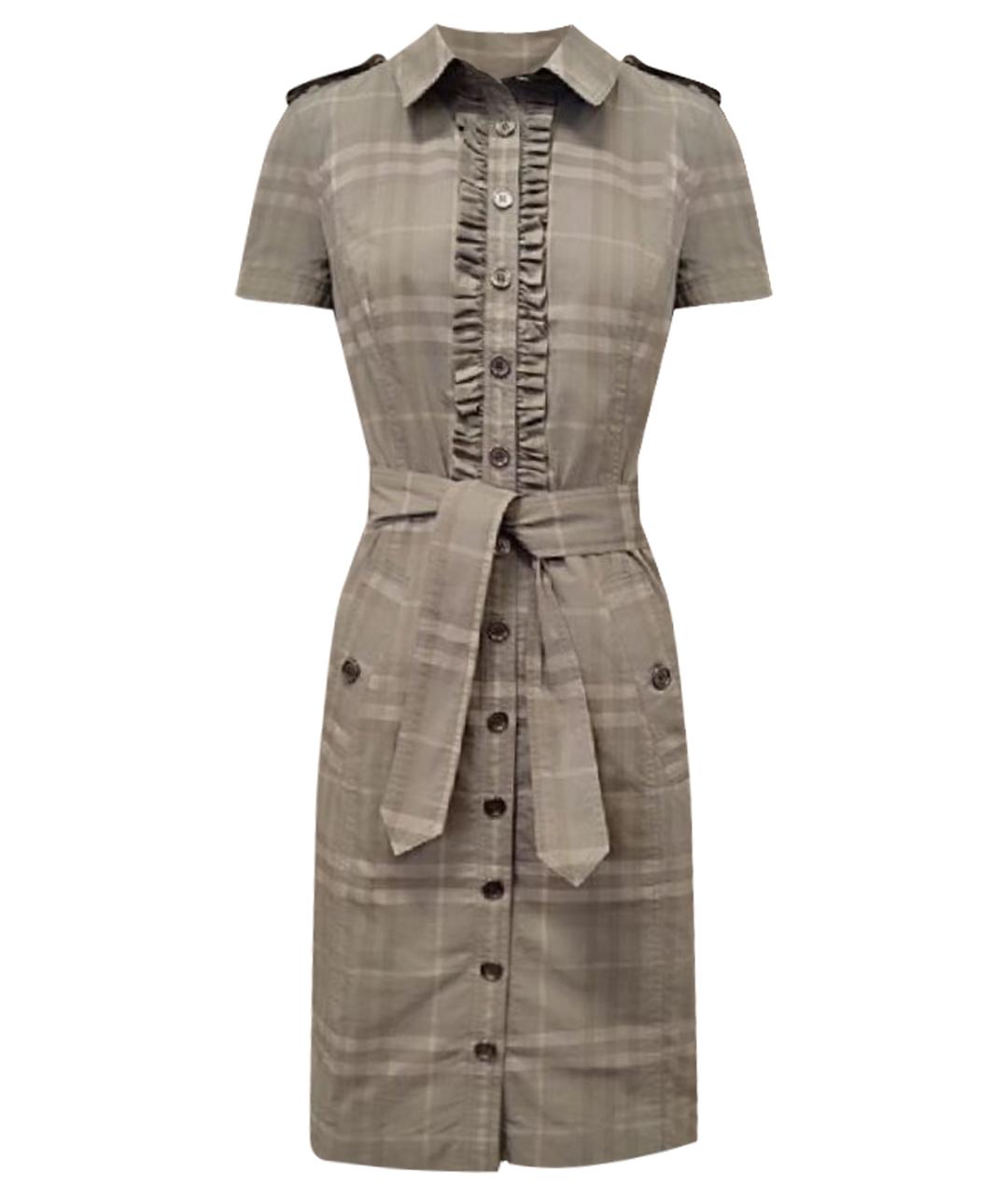 BURBERRY Серое хлопковое повседневное платье, фото 1
