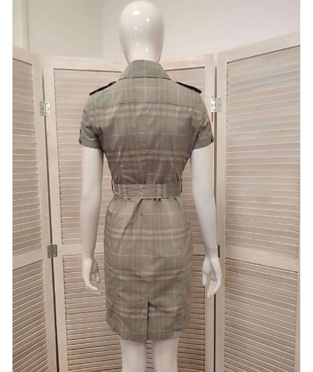 BURBERRY Серое хлопковое повседневное платье, фото 2