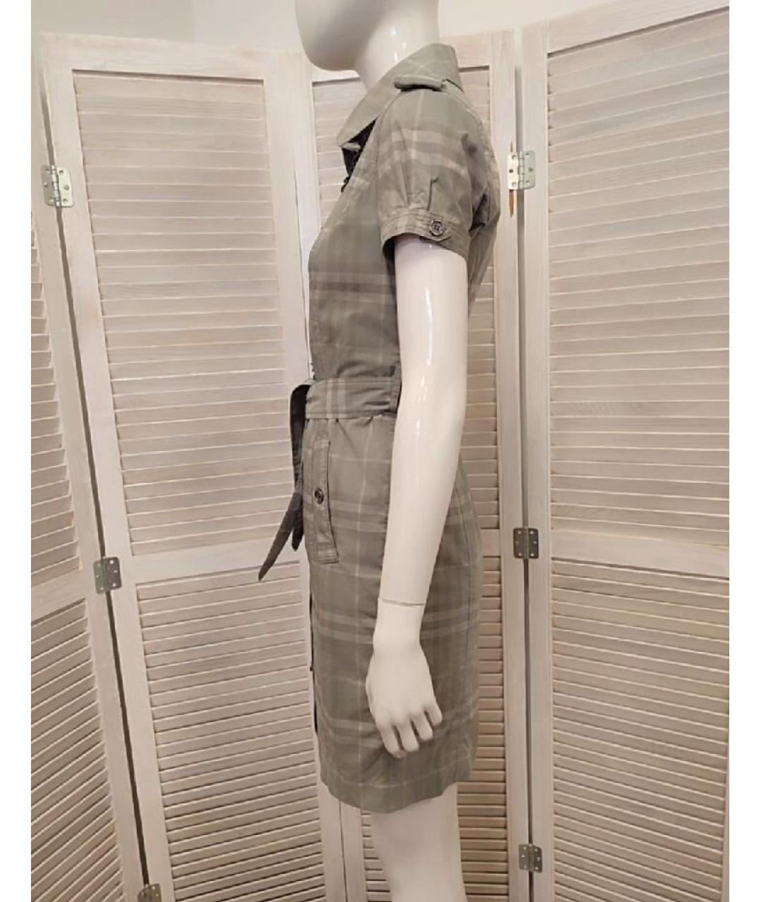 BURBERRY Серое хлопковое повседневное платье, фото 4