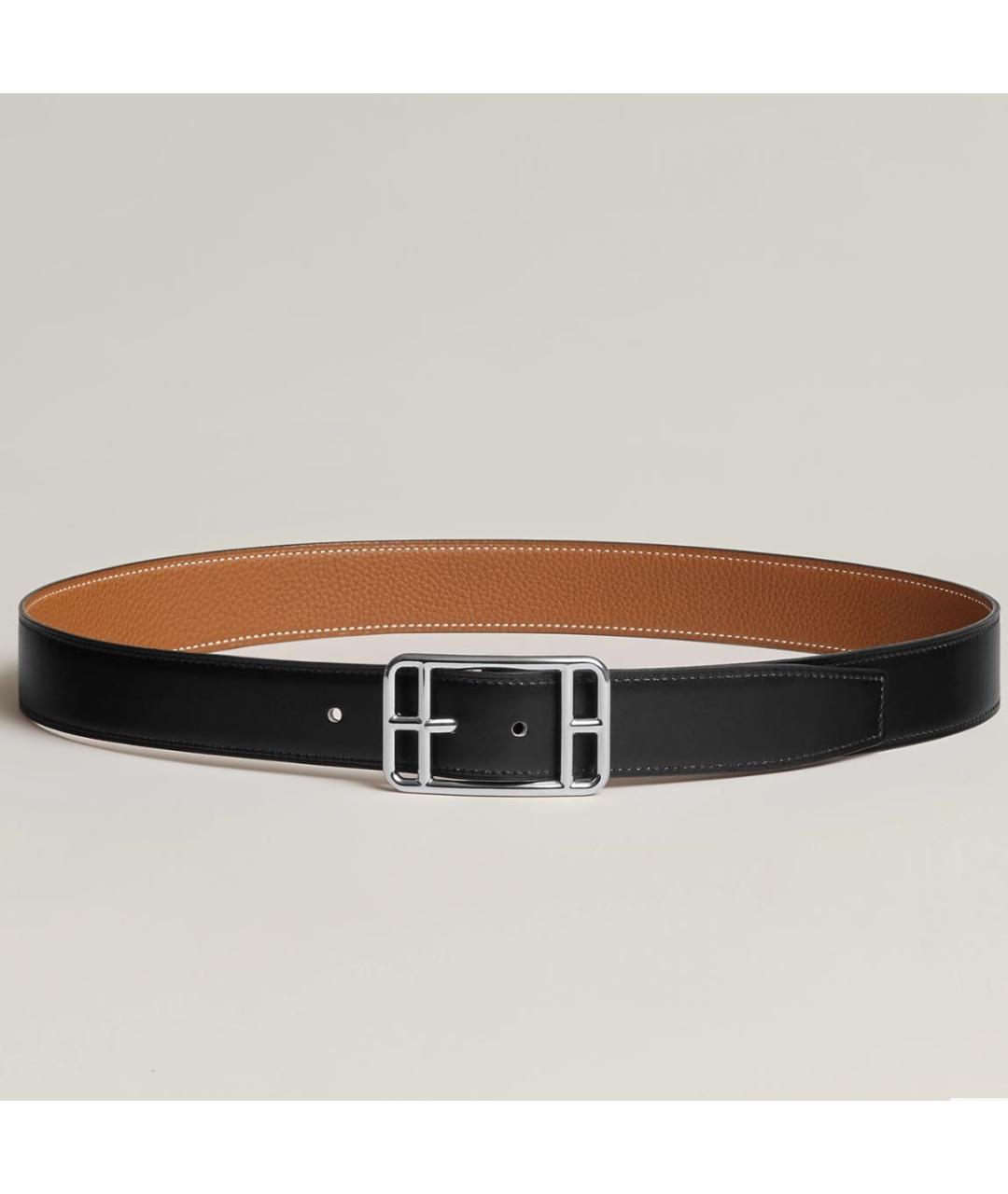 HERMES Черный кожаный ремень, фото 4