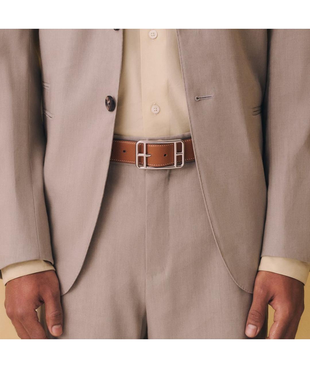 HERMES Черный кожаный ремень, фото 3