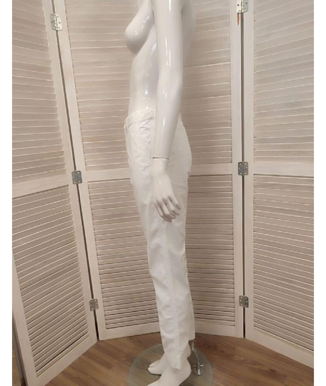 BOGNER Белые хлопко-эластановые прямые брюки, фото 4