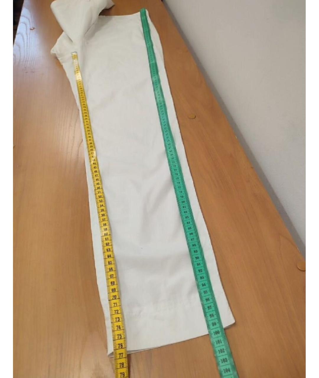 BOGNER Белые хлопко-эластановые прямые брюки, фото 9