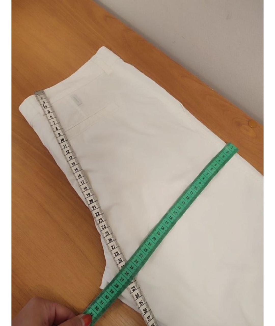 BOGNER Белые хлопко-эластановые прямые брюки, фото 8