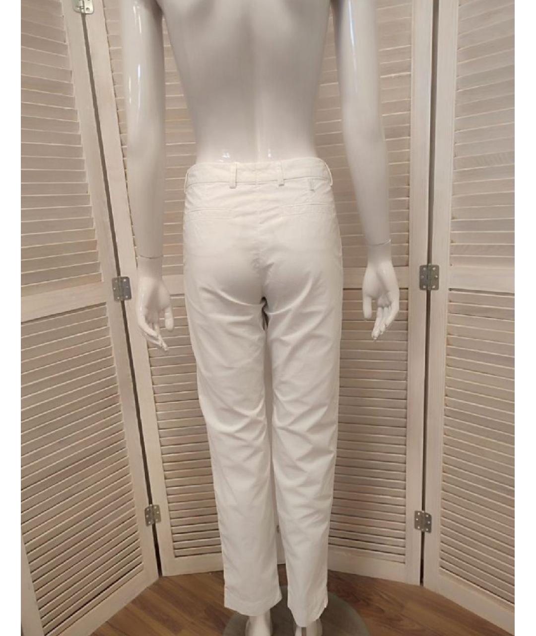 BOGNER Белые хлопко-эластановые прямые брюки, фото 2