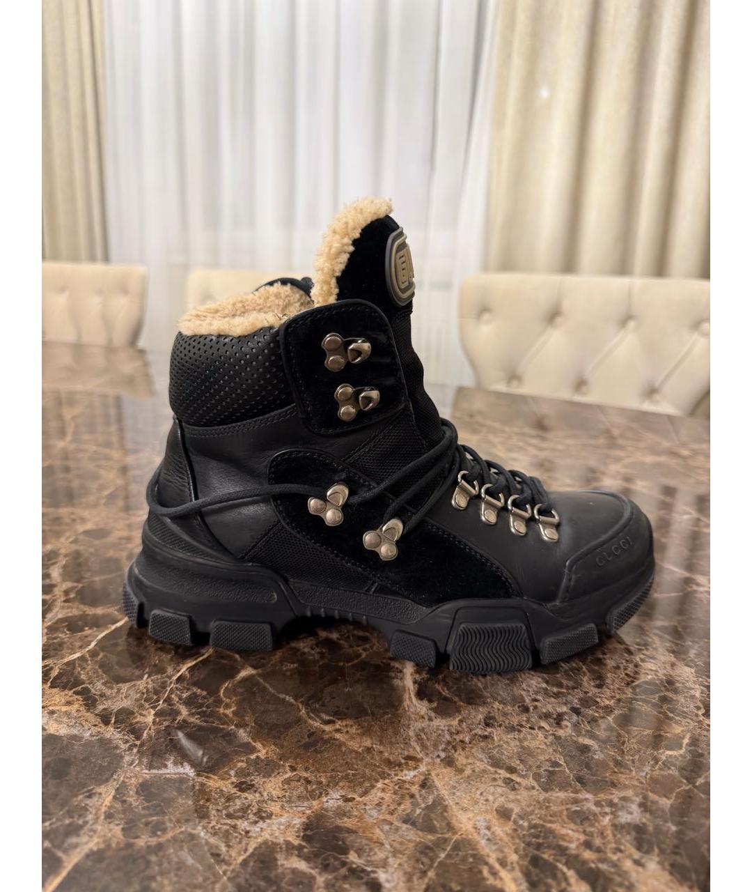GUCCI Черные кожаные ботинки, фото 7