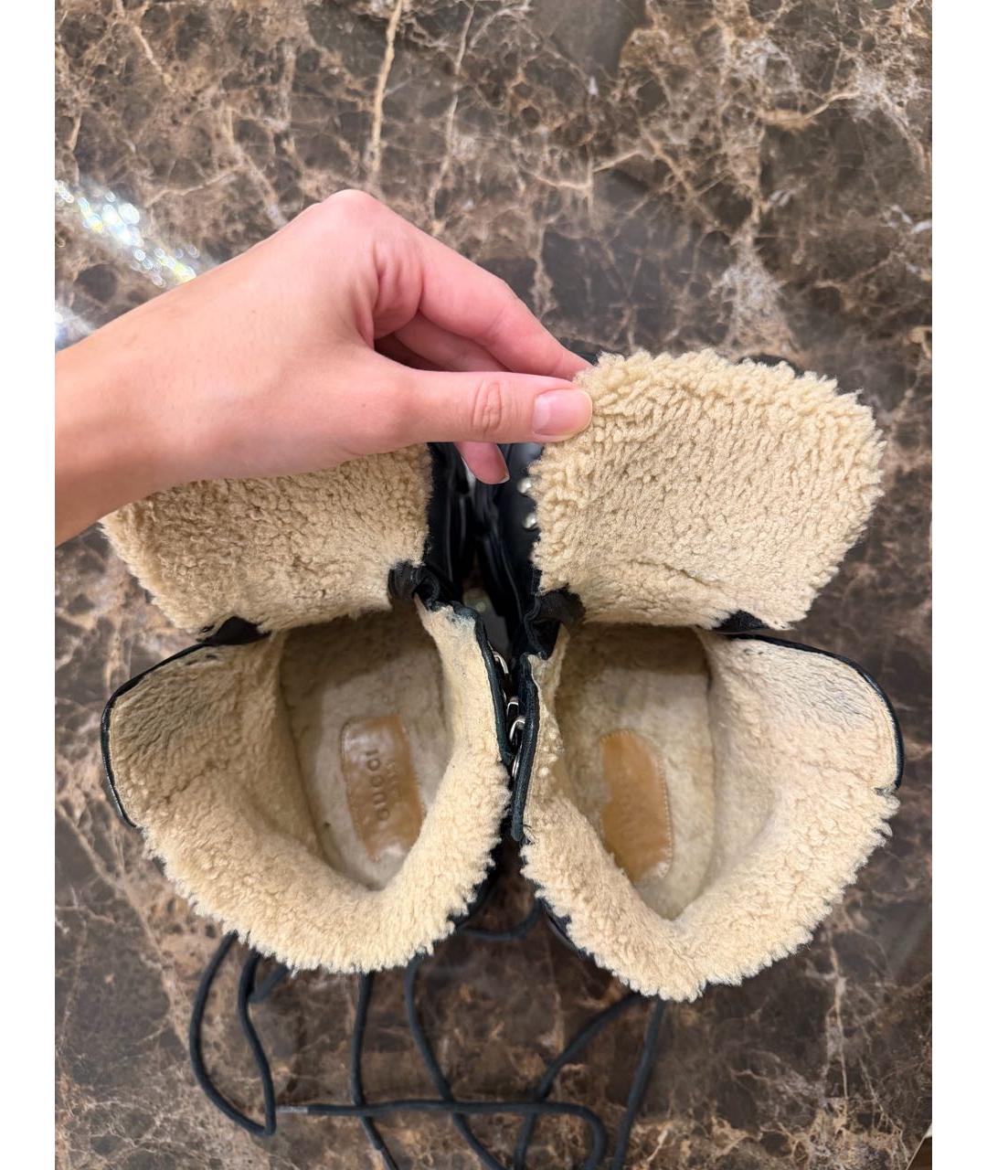 GUCCI Черные кожаные ботинки, фото 3