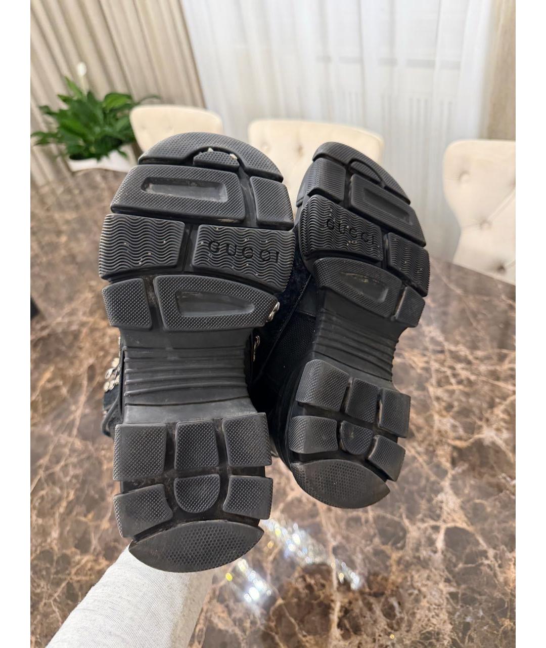 GUCCI Черные кожаные ботинки, фото 5