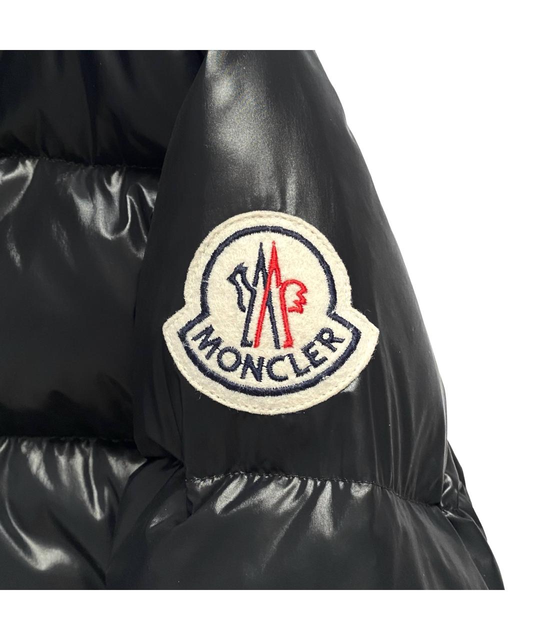 MONCLER Черный полиэстеровый пуховик, фото 7