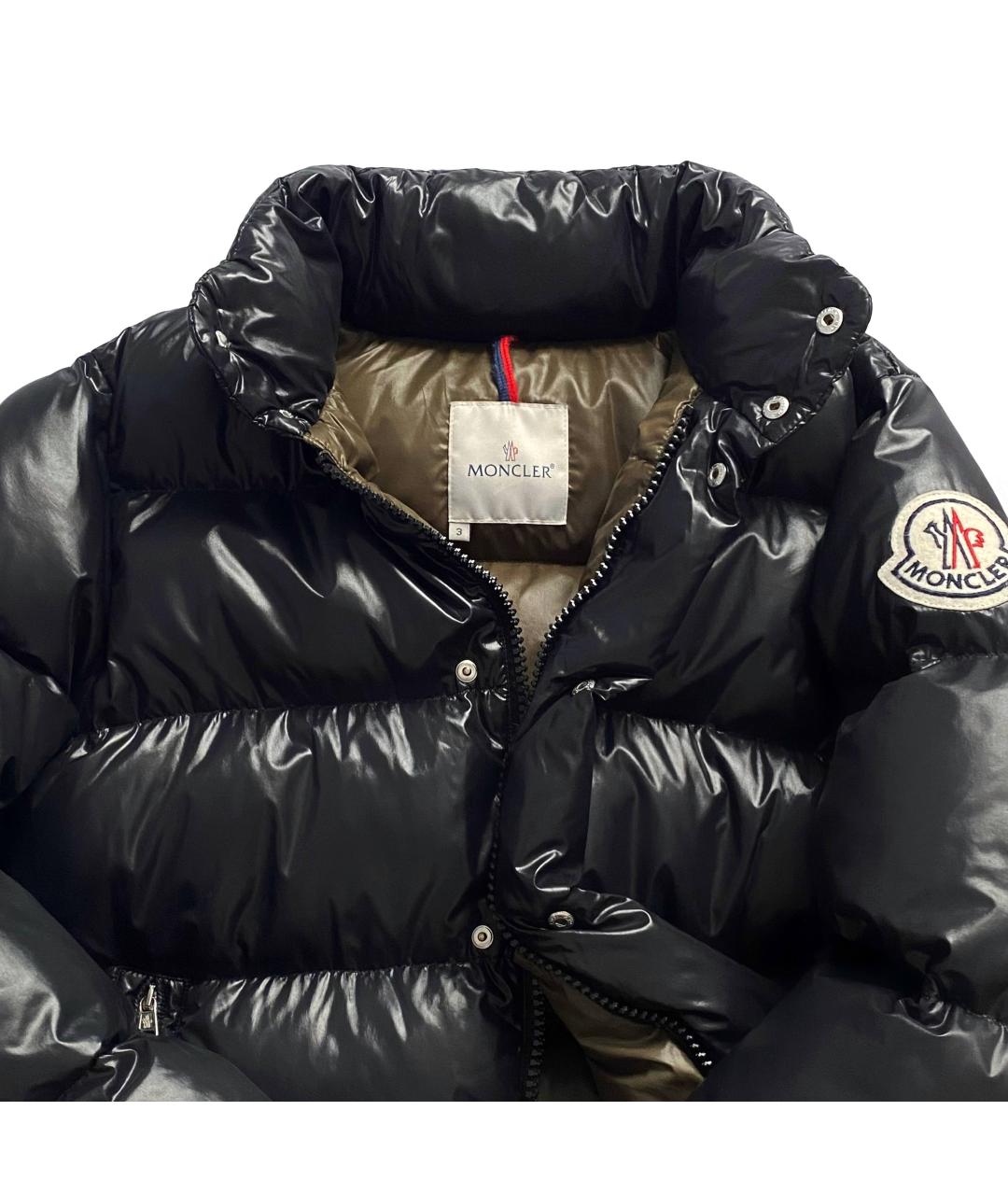 MONCLER Черный полиэстеровый пуховик, фото 5