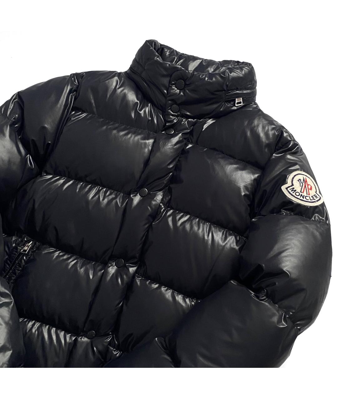 MONCLER Черный полиэстеровый пуховик, фото 3