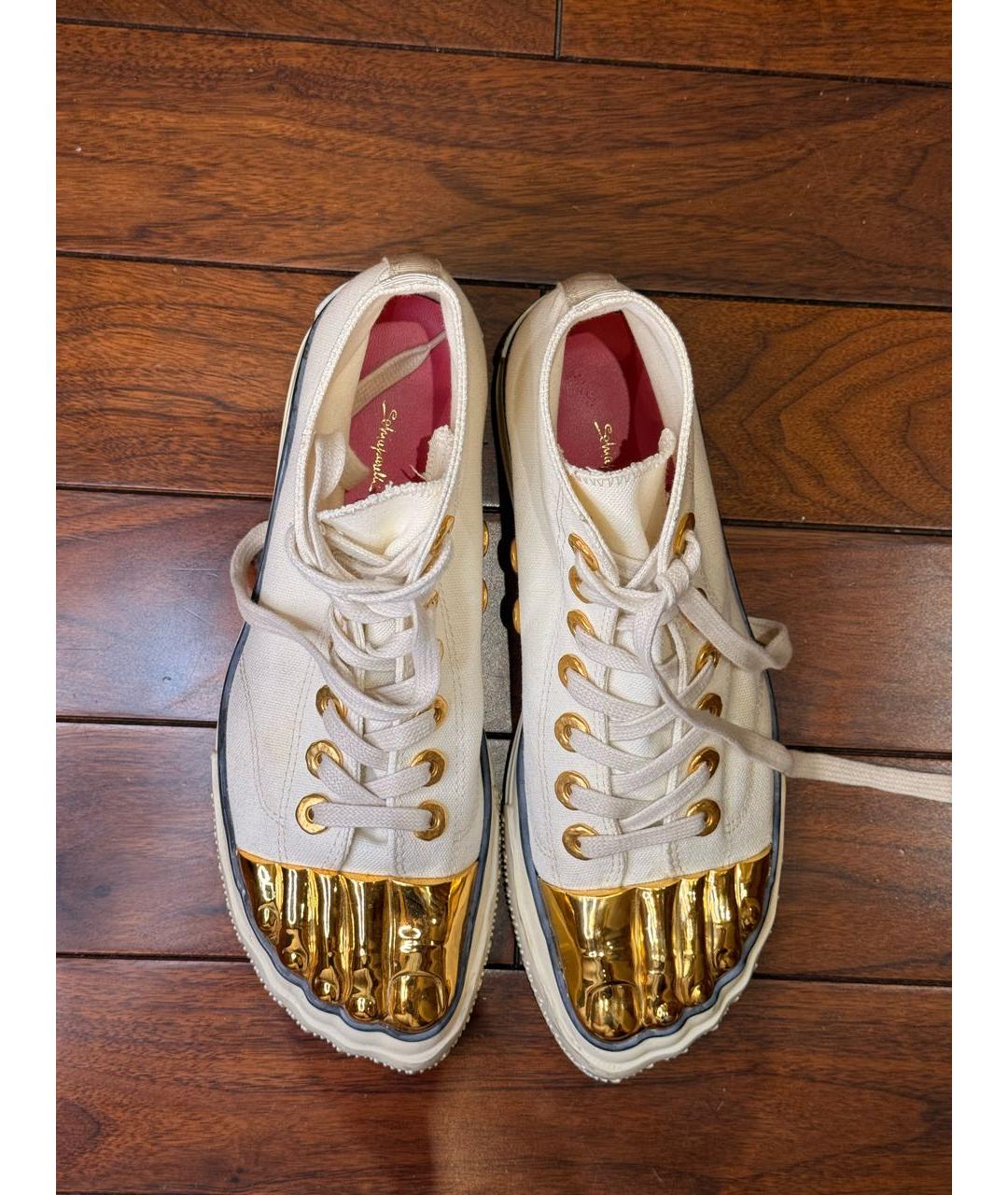 SCHIAPARELLI Белые текстильные кеды, фото 3