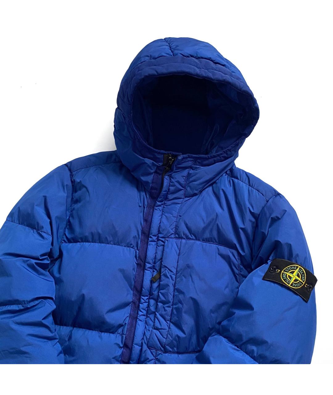 STONE ISLAND Синий полиэстеровый пуховик, фото 3