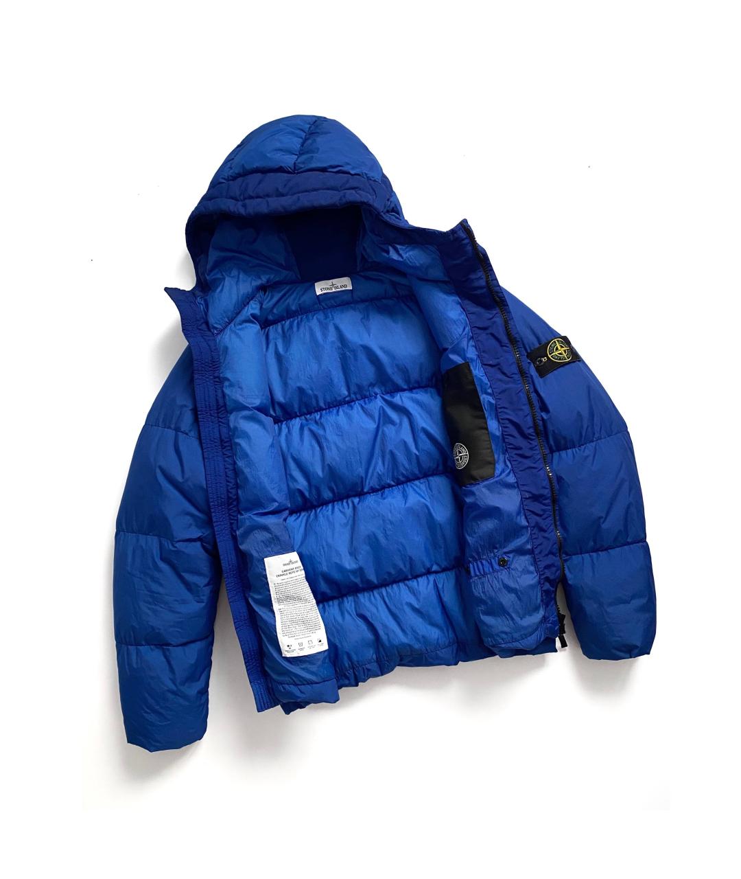 STONE ISLAND Синий полиэстеровый пуховик, фото 6
