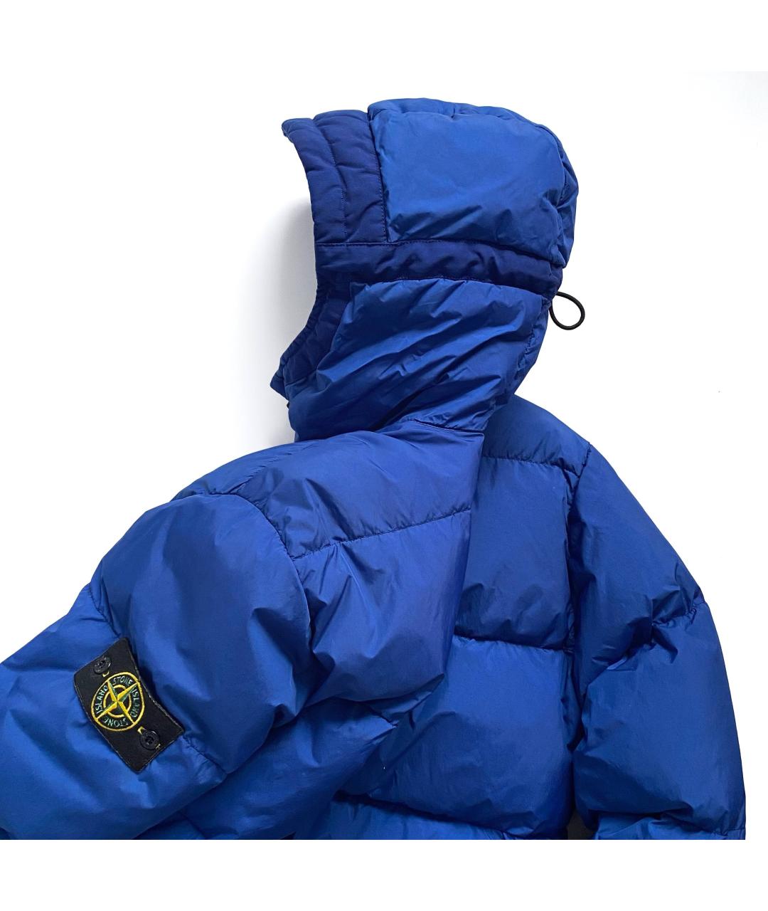 STONE ISLAND Синий полиэстеровый пуховик, фото 5