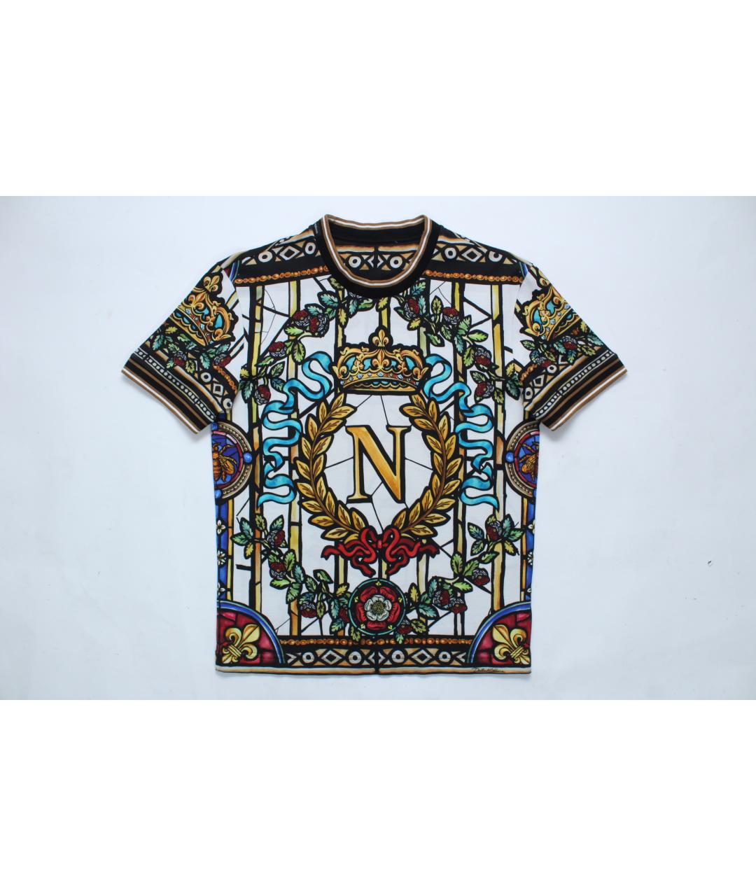 DOLCE&GABBANA Мульти хлопковая футболка, фото 4