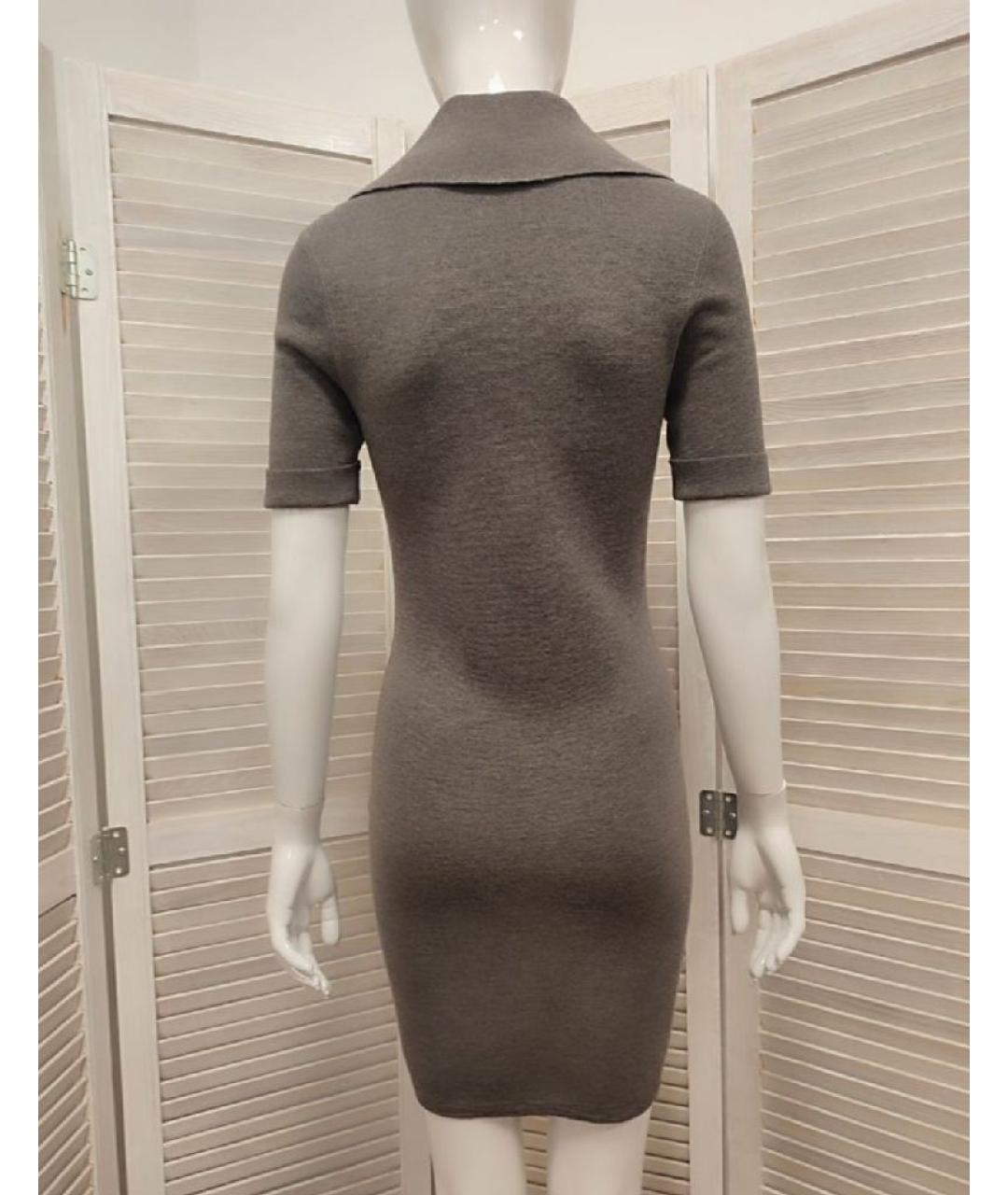 ESCADA Коричневое шерстяное повседневное платье, фото 2