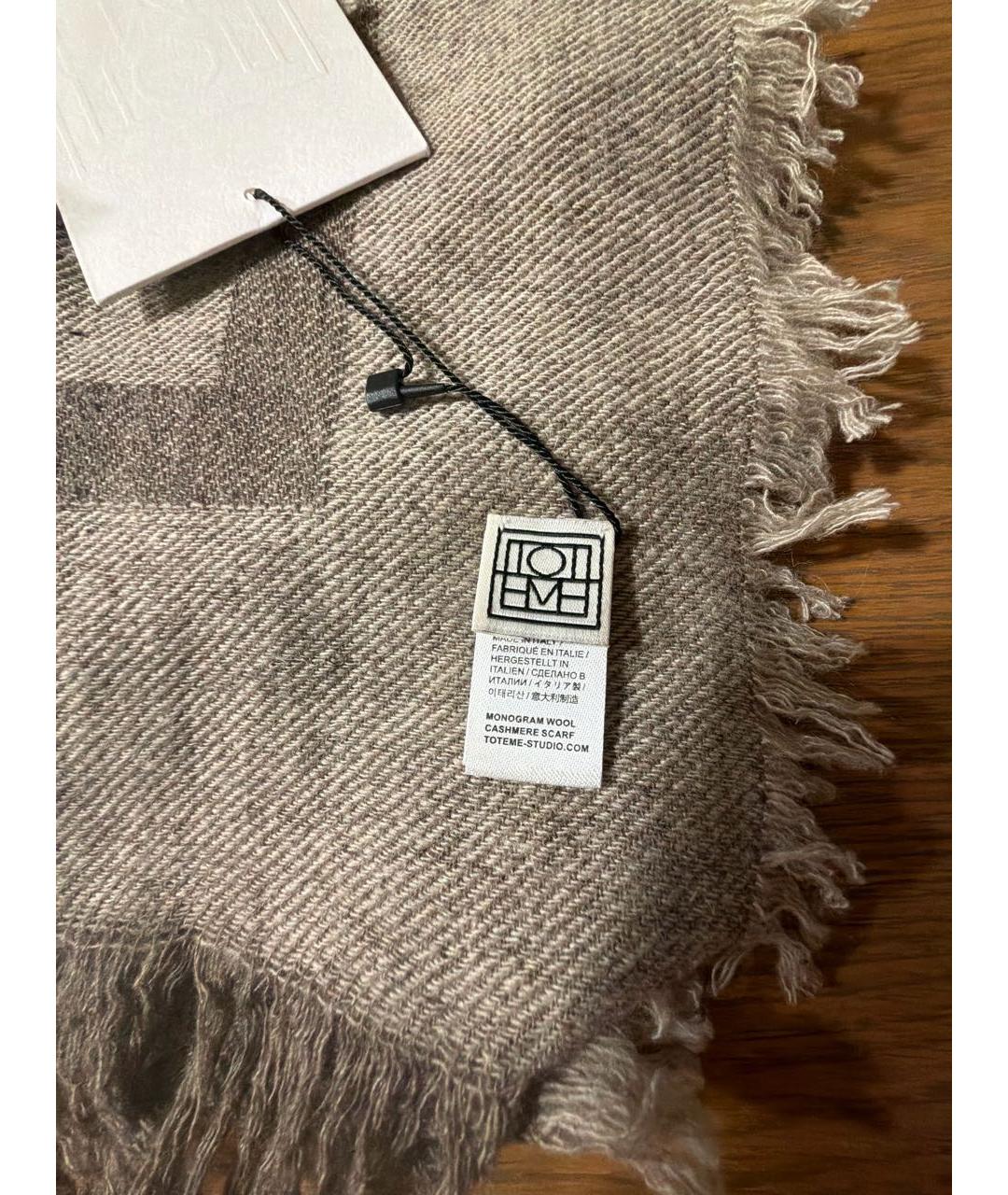 TOTEME Бежевый шерстяной платок, фото 3