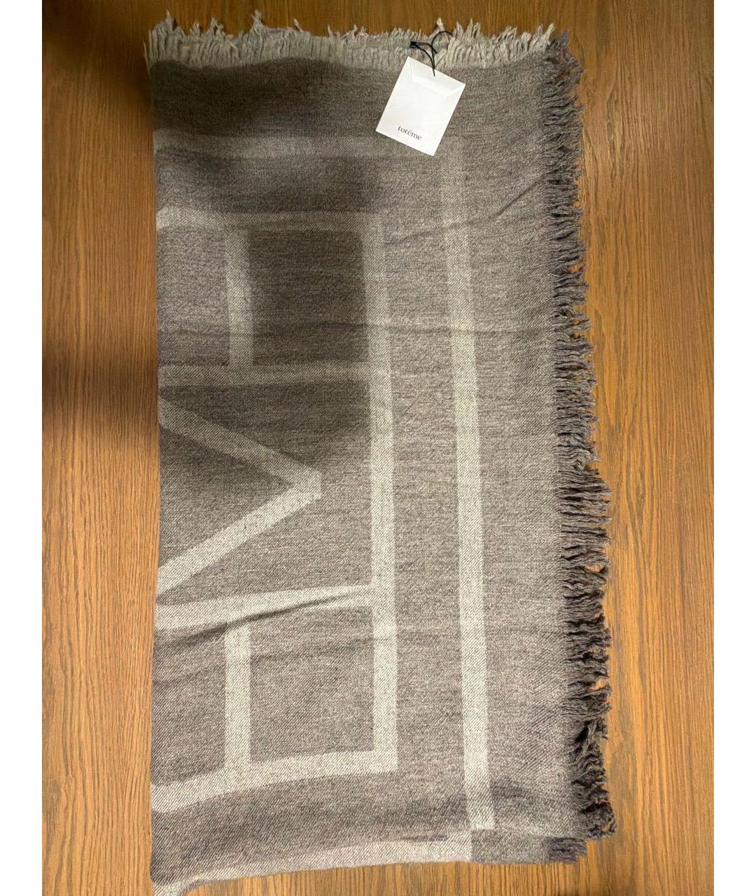 TOTEME Бежевый шерстяной платок, фото 6