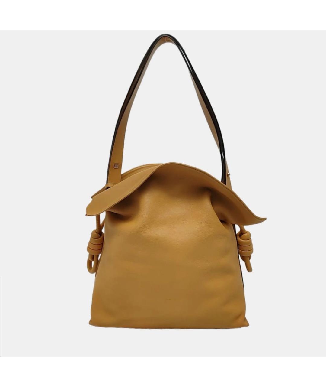 LOEWE Бежевая кожаная сумка через плечо, фото 3