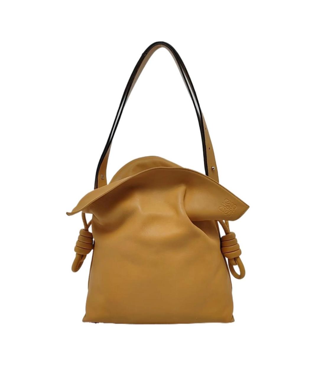 LOEWE Бежевая кожаная сумка через плечо, фото 2