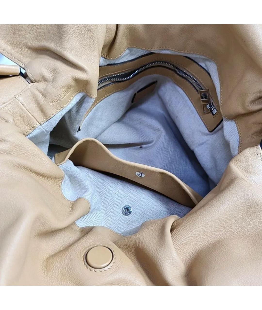 LOEWE Бежевая кожаная сумка через плечо, фото 4