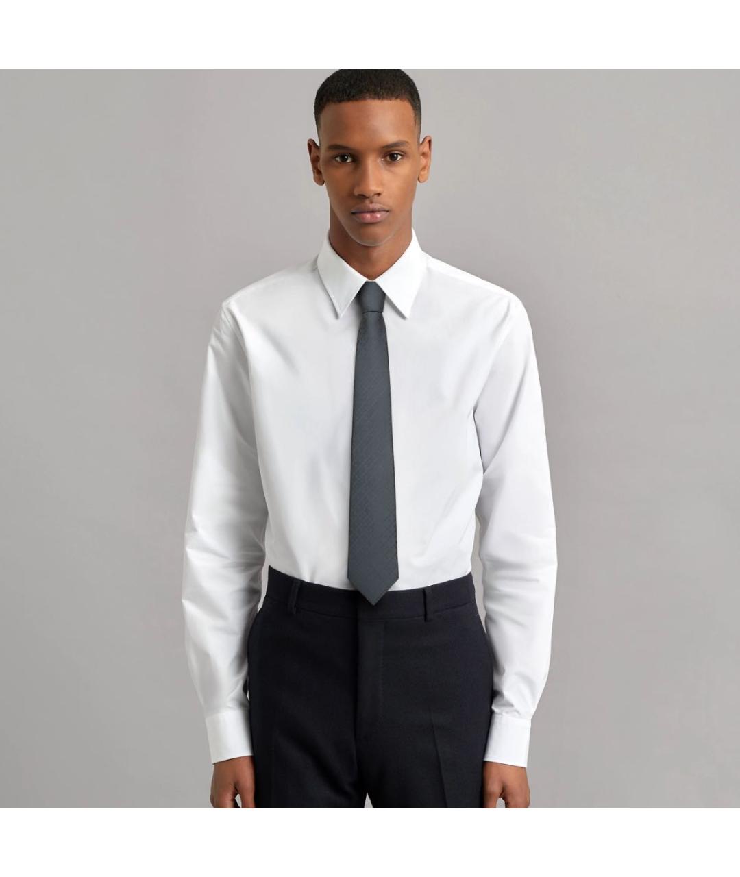 HERMES Антрацитовый шелковый галстук, фото 3