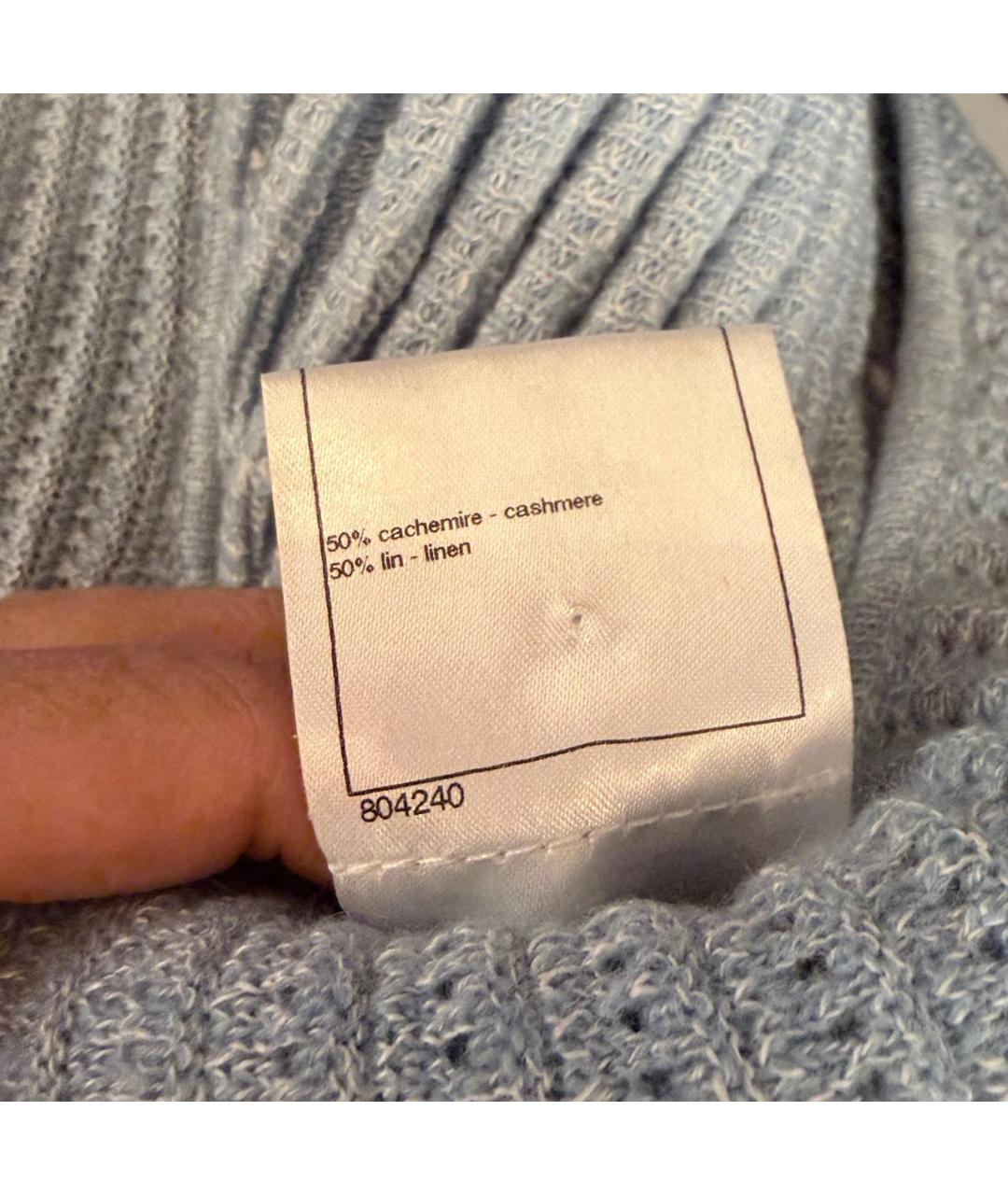 CHANEL Голубое кашемировое повседневное платье, фото 7