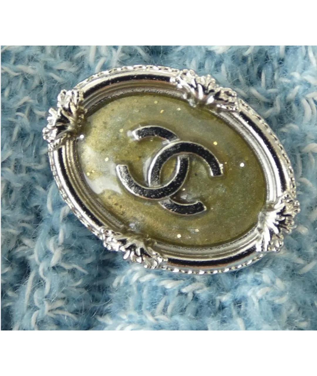 CHANEL Голубое кашемировое повседневное платье, фото 5