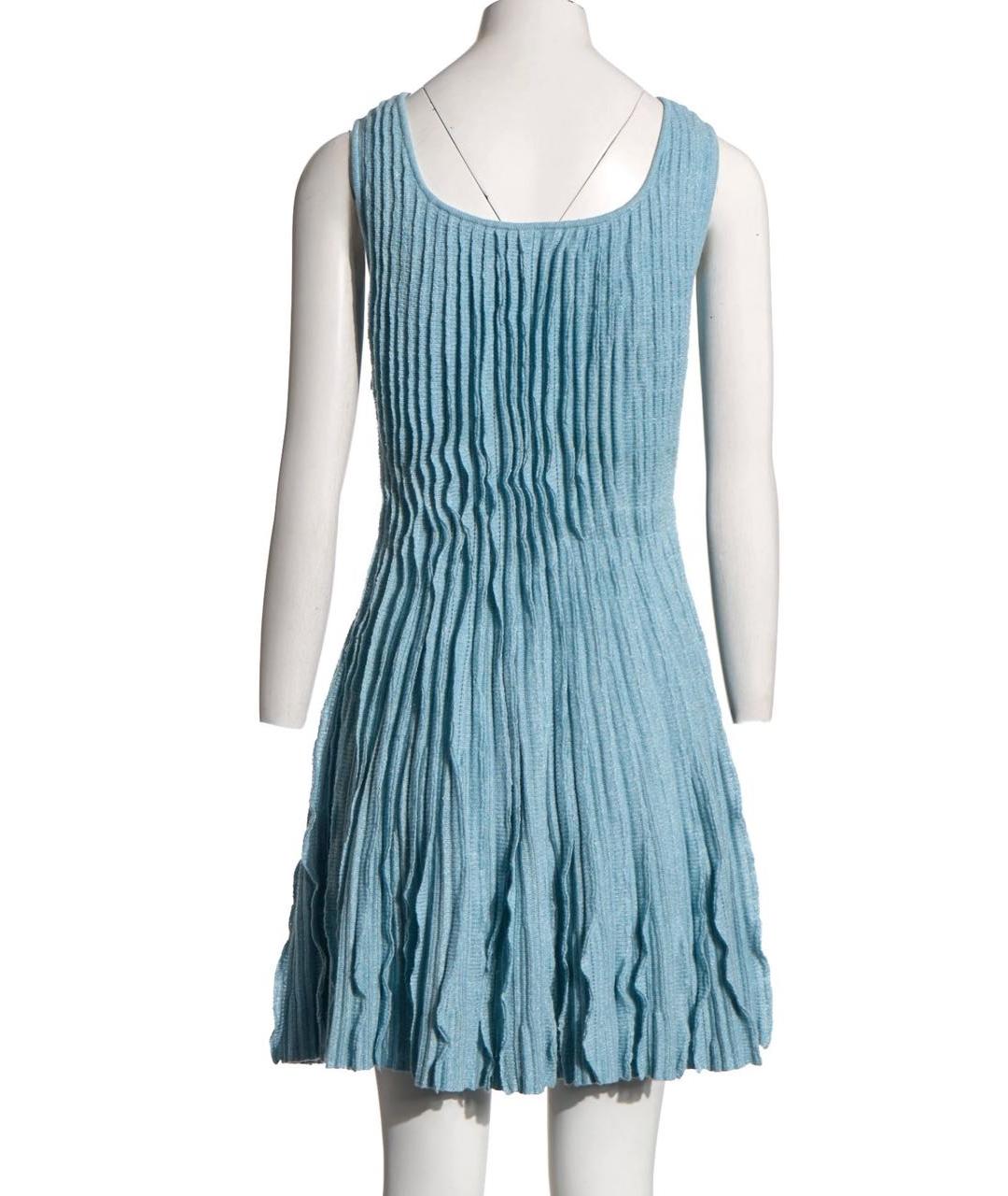 CHANEL Голубое кашемировое повседневное платье, фото 2