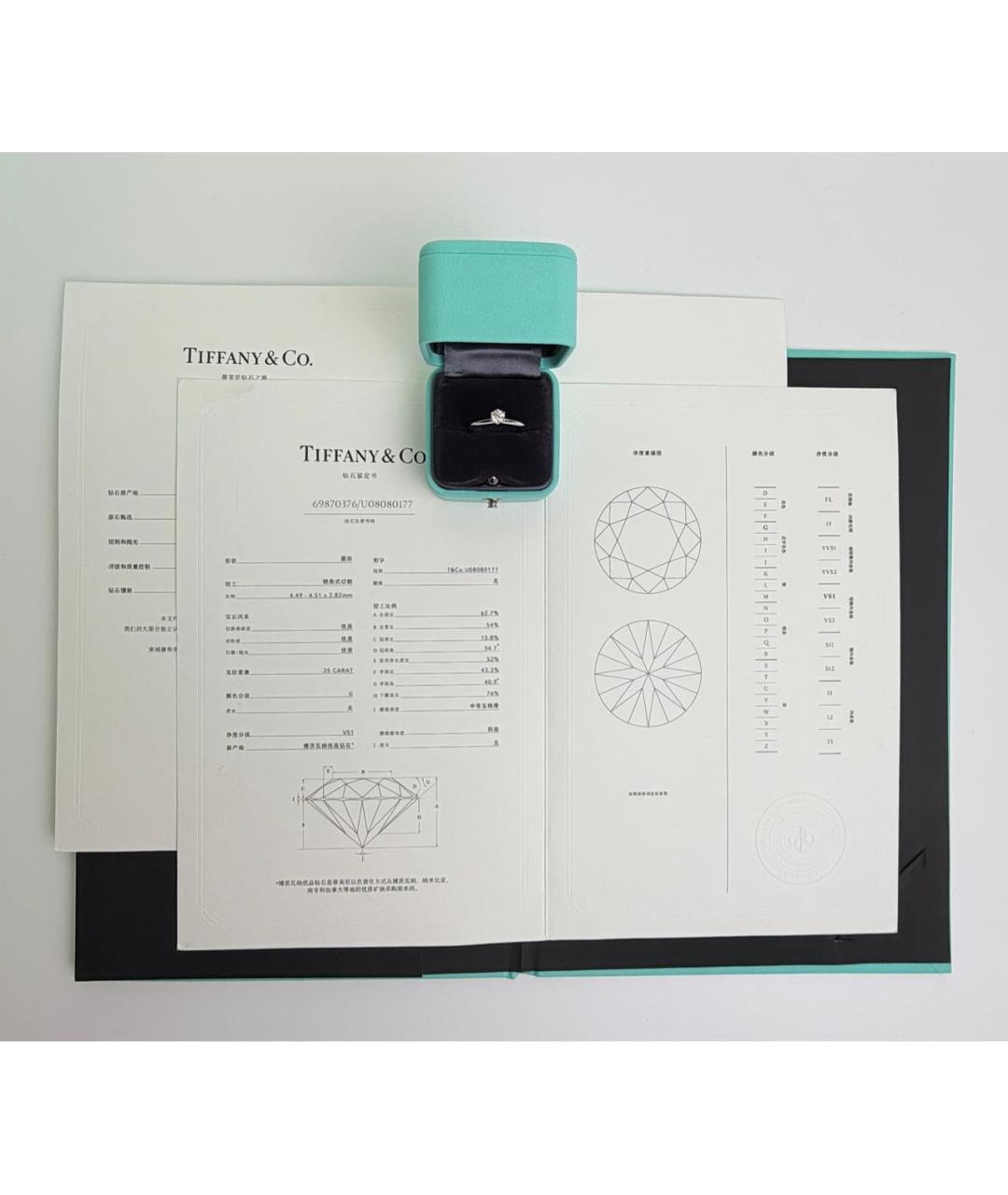 TIFFANY&CO Белое платиновое кольцо, фото 3