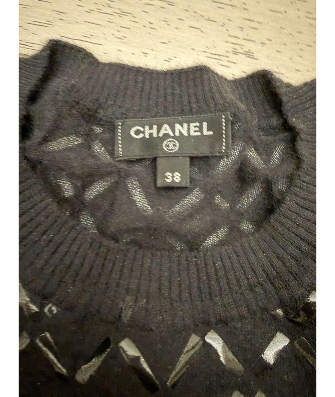 CHANEL Черный шерстяной джемпер / свитер, фото 5