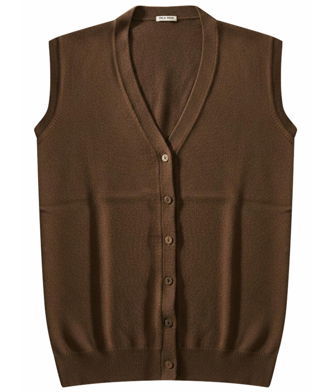 MIU MIU Коричневая шерстяная жилетка, фото 1