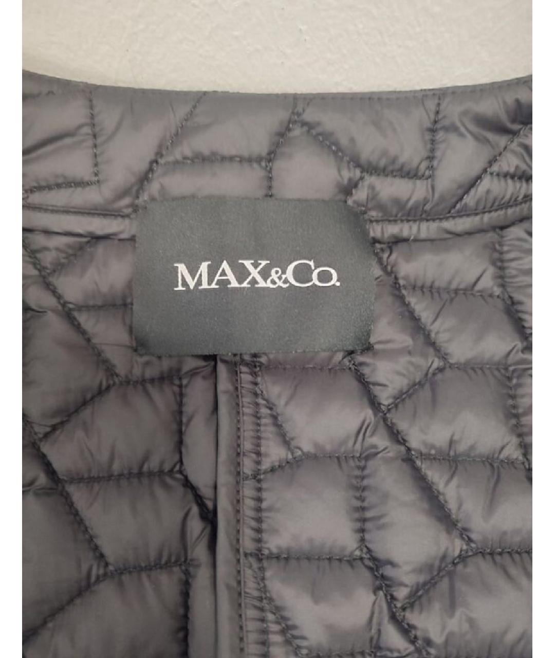 MAX&CO Черное полиамидовое пальто, фото 3
