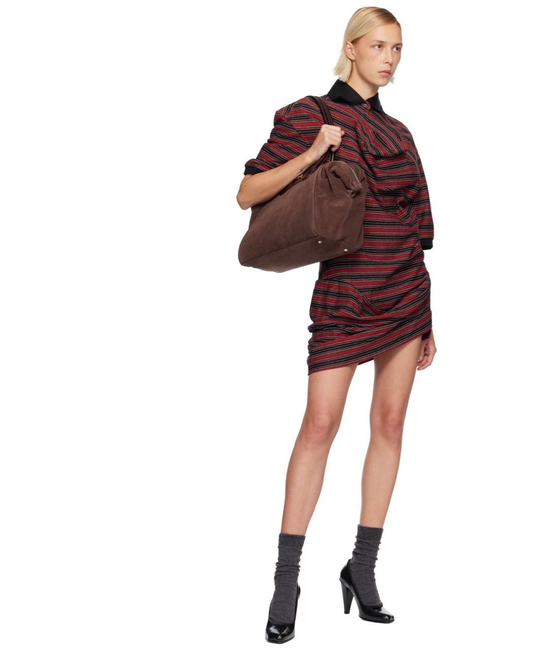 VIVIENNE WESTWOOD Коричневая замшевая сумка тоут, фото 2