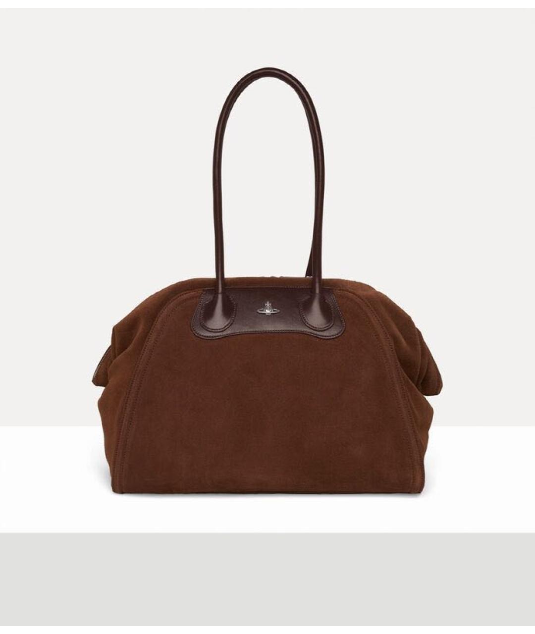 VIVIENNE WESTWOOD Коричневая замшевая сумка тоут, фото 6