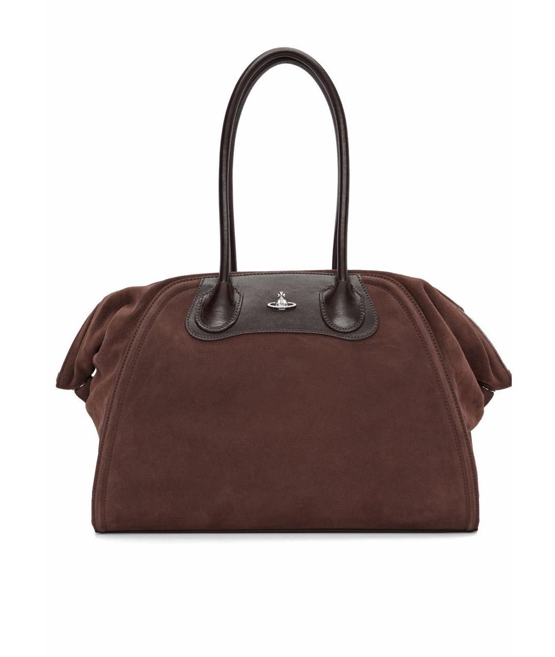 VIVIENNE WESTWOOD Коричневая замшевая сумка тоут, фото 1