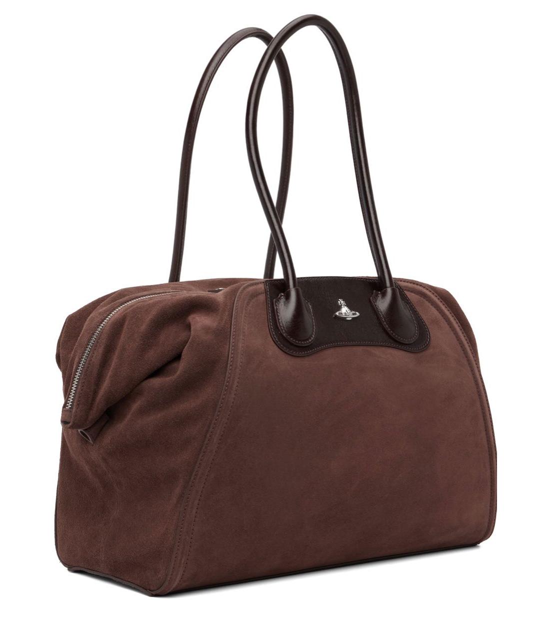 VIVIENNE WESTWOOD Коричневая замшевая сумка тоут, фото 3