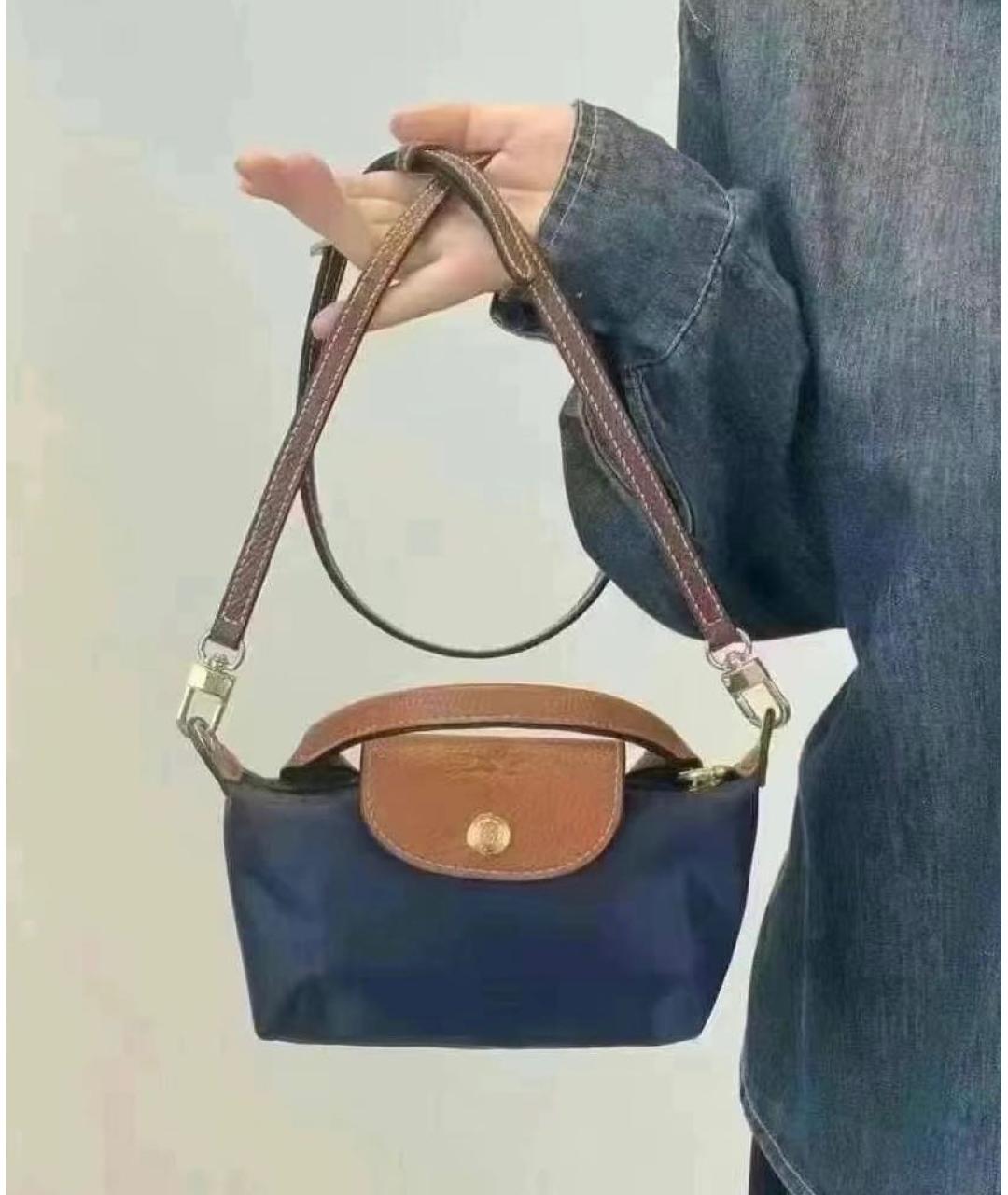 LONGCHAMP Темно-синяя сумка с короткими ручками, фото 6