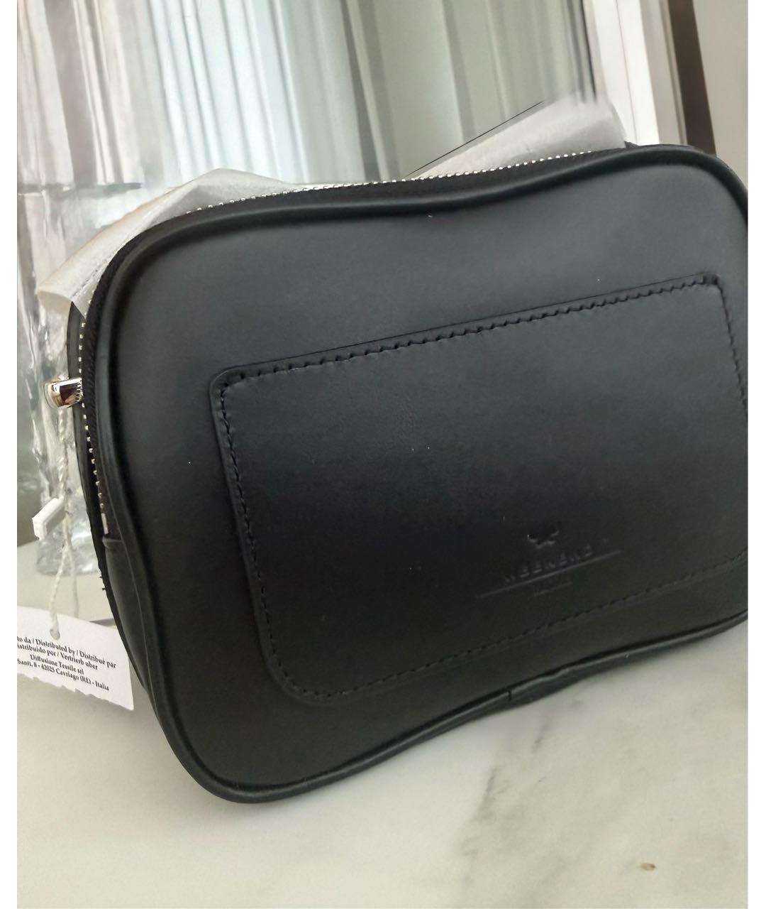 WEEKEND MAX MARA Черная кожаная сумка через плечо, фото 2