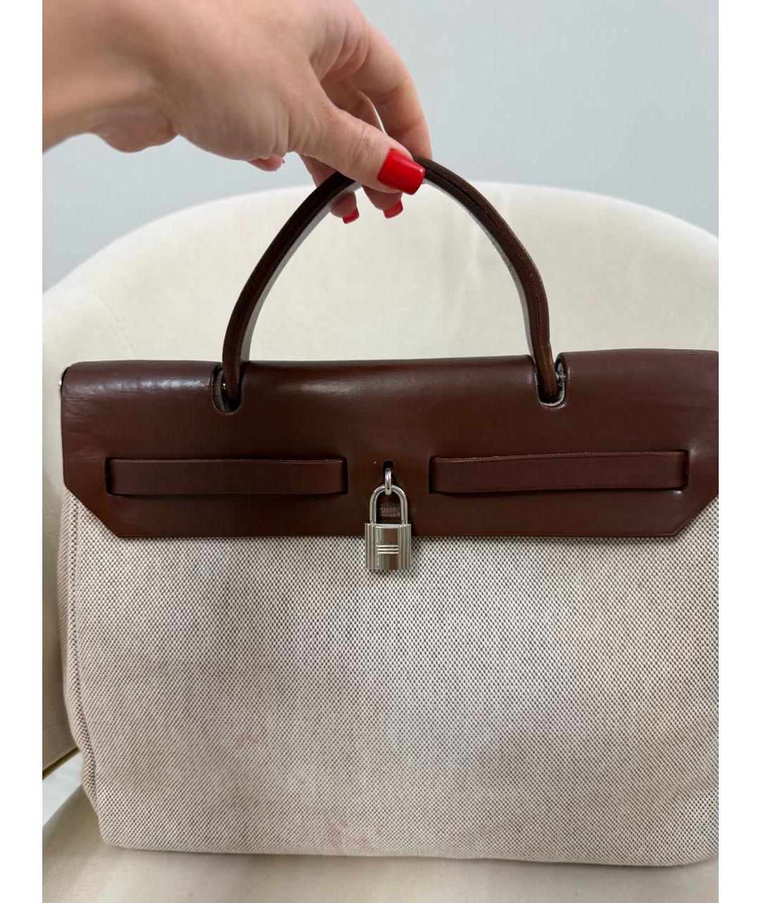 HERMES Коричневая сумка с короткими ручками, фото 4
