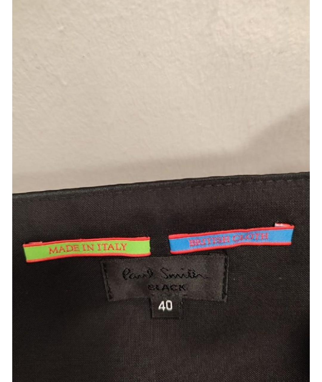 PAUL SMITH Черные шерстяные прямые брюки, фото 3