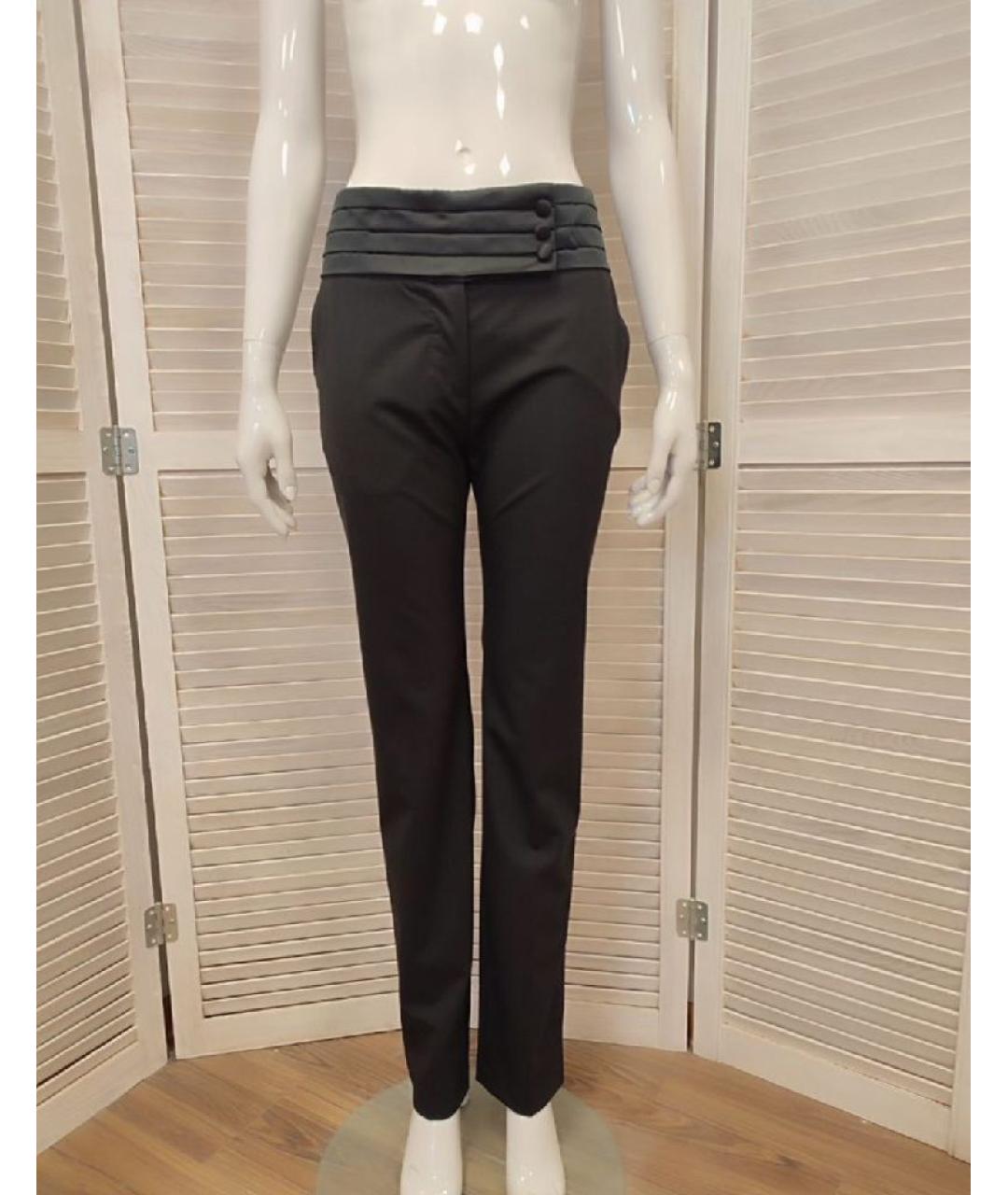 PAUL SMITH Черные шерстяные прямые брюки, фото 9