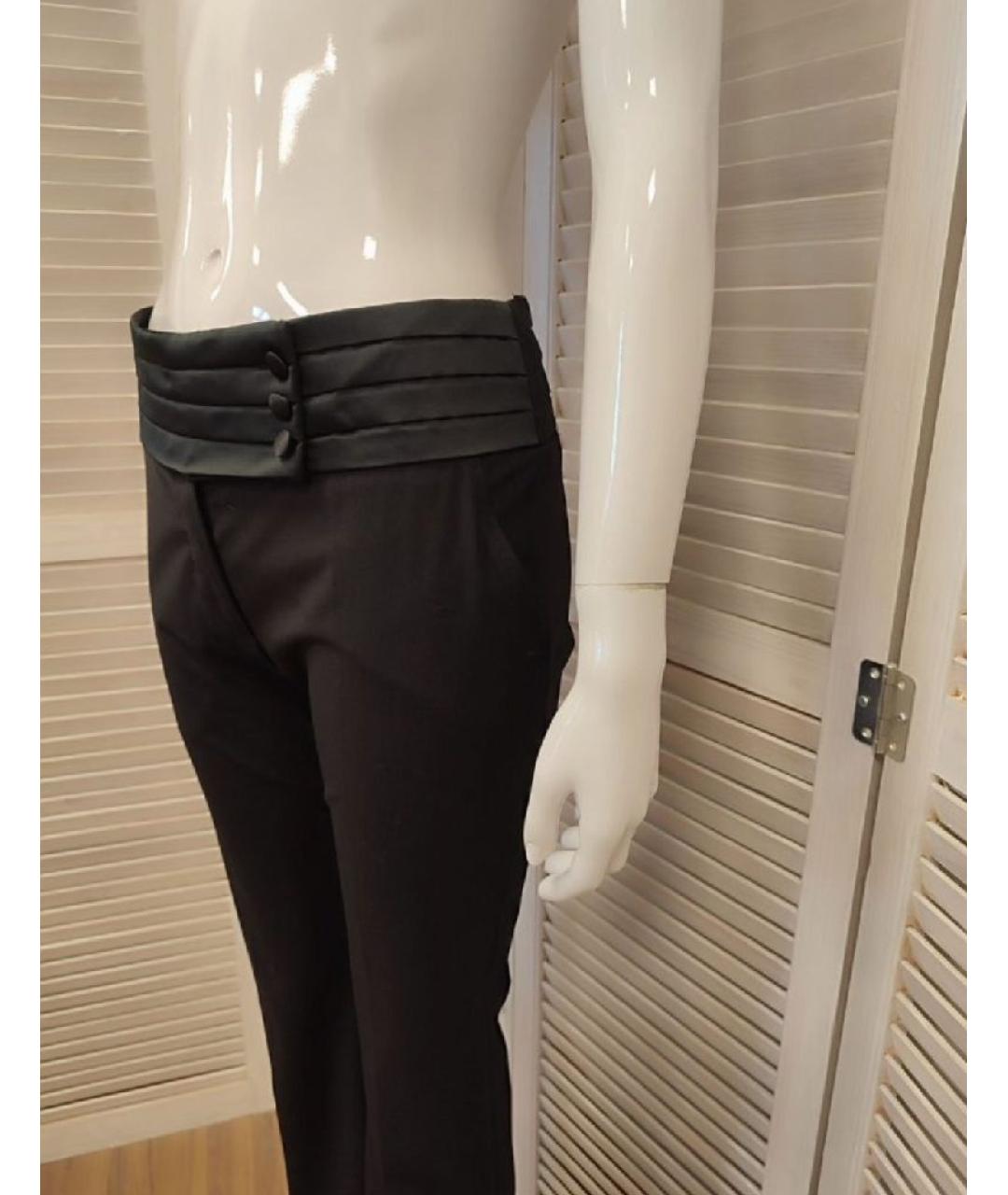 PAUL SMITH Черные шерстяные прямые брюки, фото 5