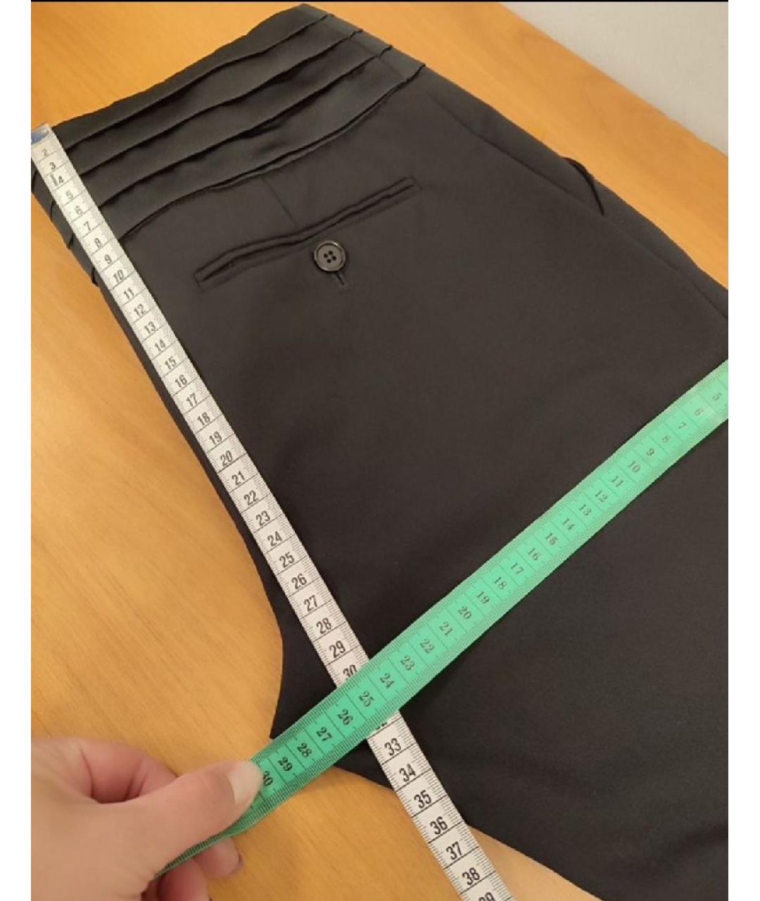 PAUL SMITH Черные шерстяные прямые брюки, фото 7