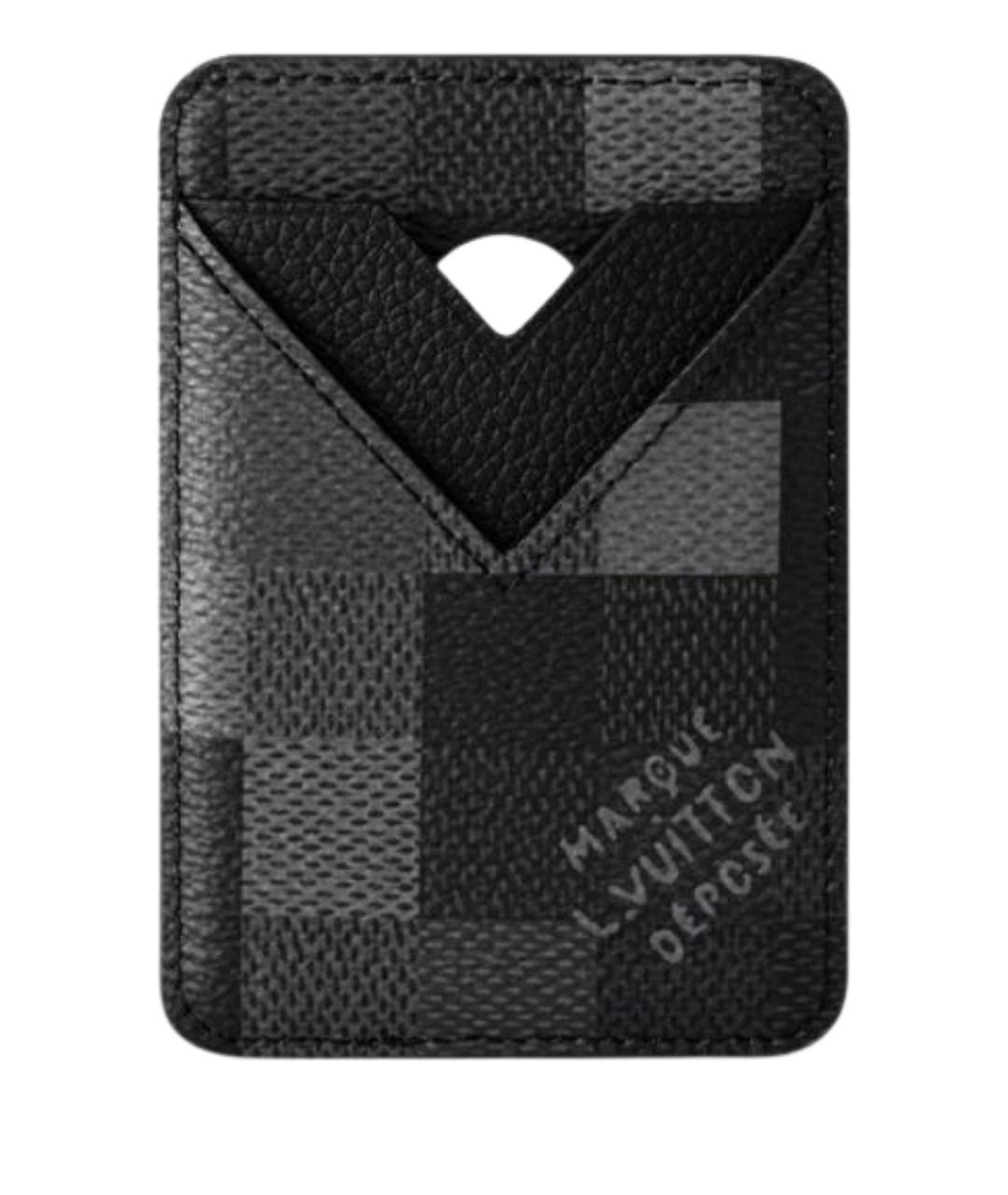 LOUIS VUITTON Черный кожаный кардхолдер, фото 1