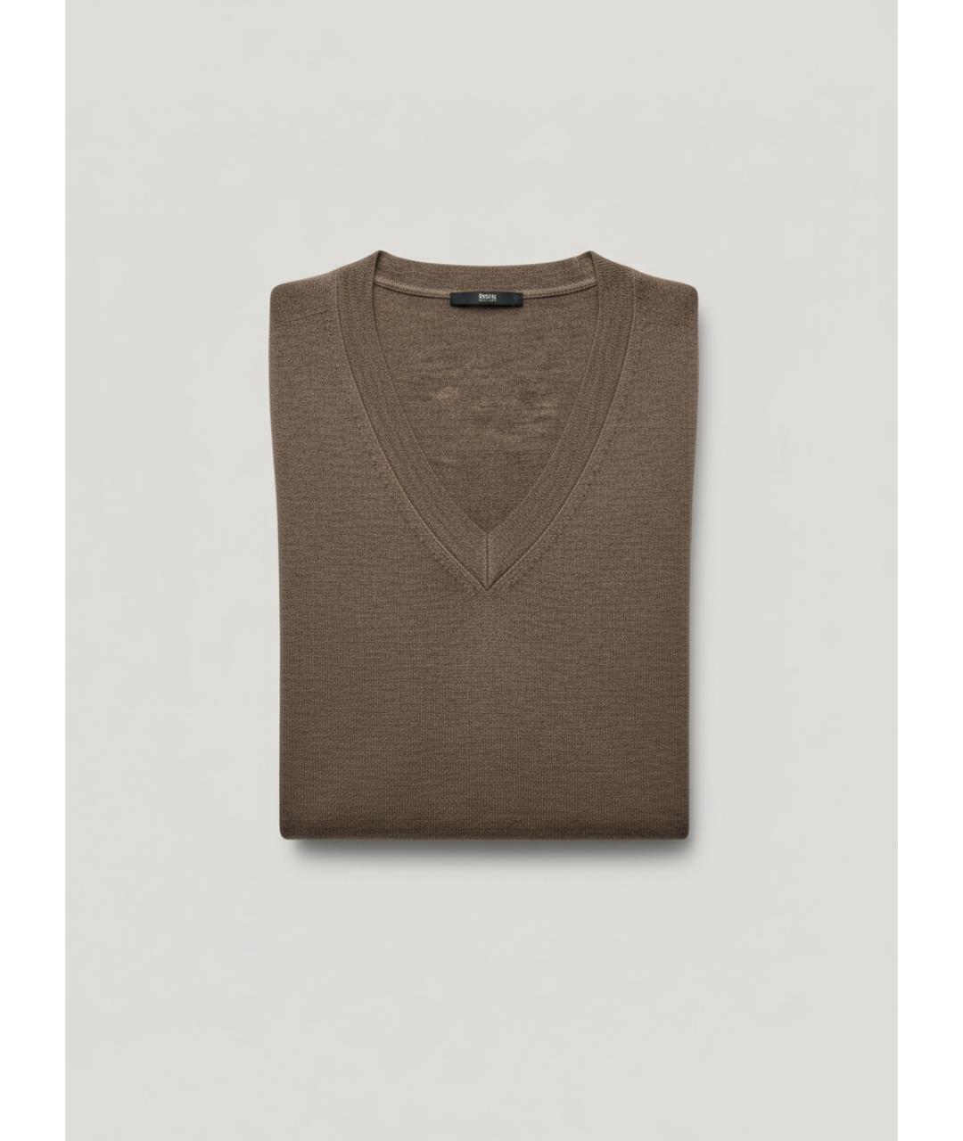 HUGO Коричневый шерстяной джемпер / свитер, фото 4