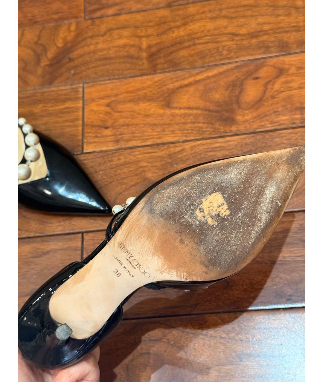 JIMMY CHOO Черные туфли из лакированной кожи, фото 8