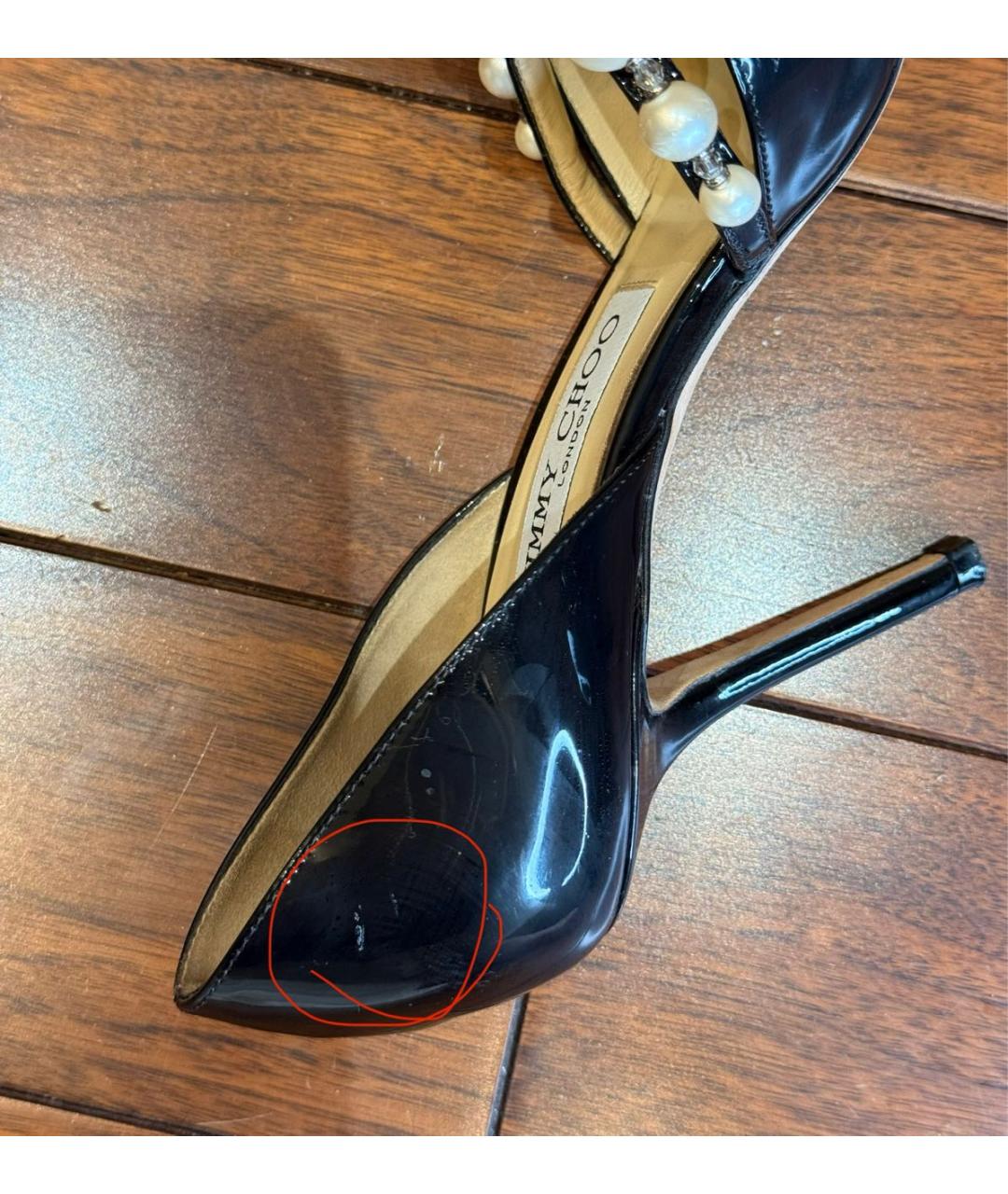 JIMMY CHOO Черные туфли из лакированной кожи, фото 5